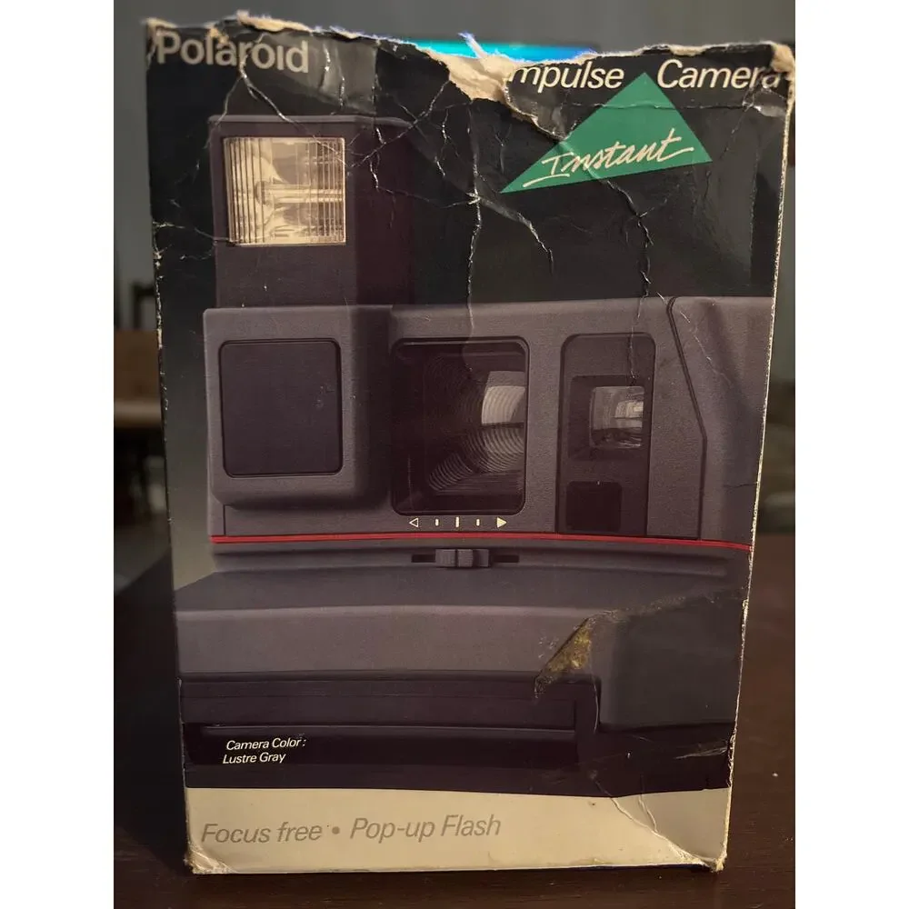 Polaroid IMPULSE Instant Camera W/ Original Box, Lustre Gray, 1988, NIB
